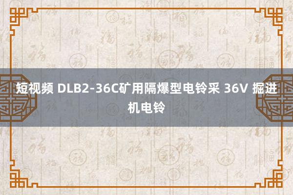 短视频 DLB2-36C矿用隔爆型电铃采 36V 掘进机电铃