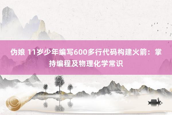 伪娘 11岁少年编写600多行代码构建火箭：掌持编程及物理化学常识