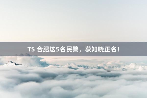 TS 合肥这5名民警，获知晓正名！