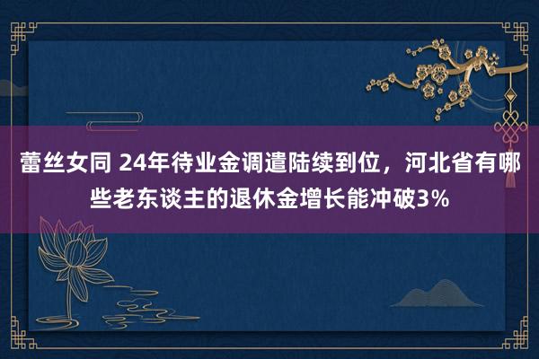 蕾丝女同 24年待业金调遣陆续到位，河北省有哪些老东谈主的退休金增长能冲破3%