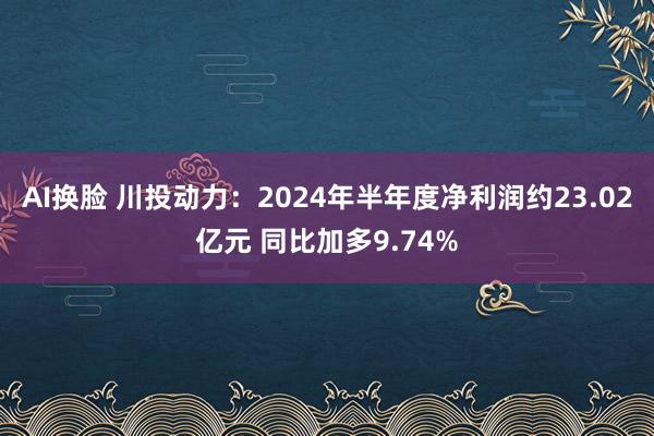 AI换脸 川投动力：2024年半年度净利润约23.02亿元 同比加多9.74%